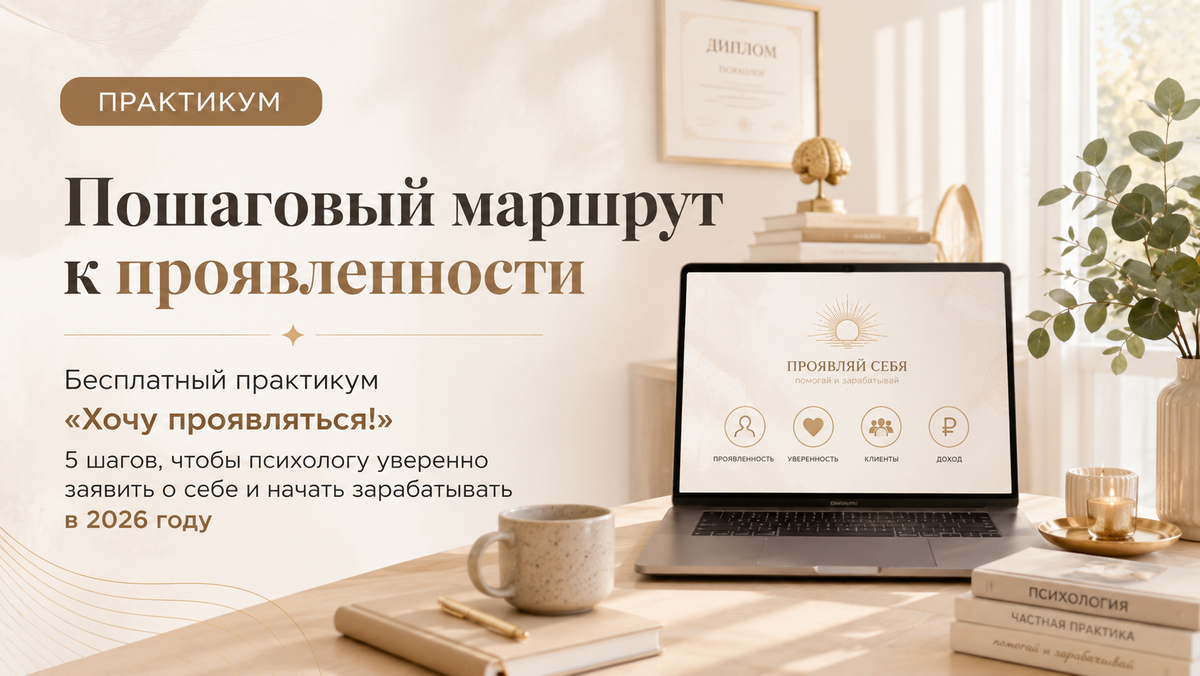 Хочу проявляться! 5 шагов, чтобы психологу уверенно заявить о себе и начать зарабатывать в 2026 году
